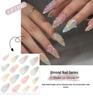 Summer 3D Butterfly Nail Art Almond Press-Ons - Gradient Bubble Bead Design
