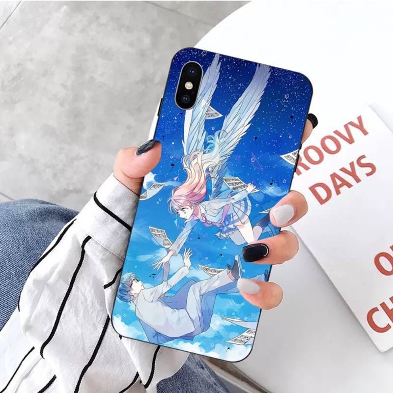 

Чехол для телефона Your Lie In April для iPhone 14 13 12 11 XS X 8 7 6 Plus Mini Pro Max SE 2022, мягкий черный чехол для телефона iPhone SE 2020-2022