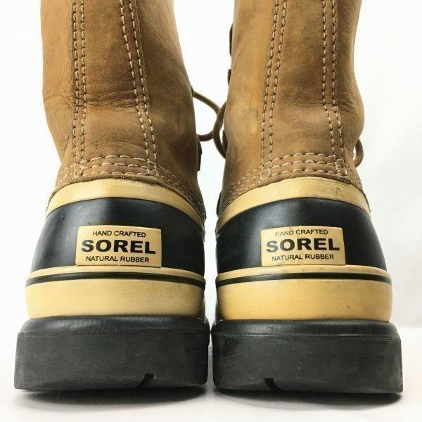 SOREL Caribou Premium Snow Boots Lined Brown size 23.5(USED)