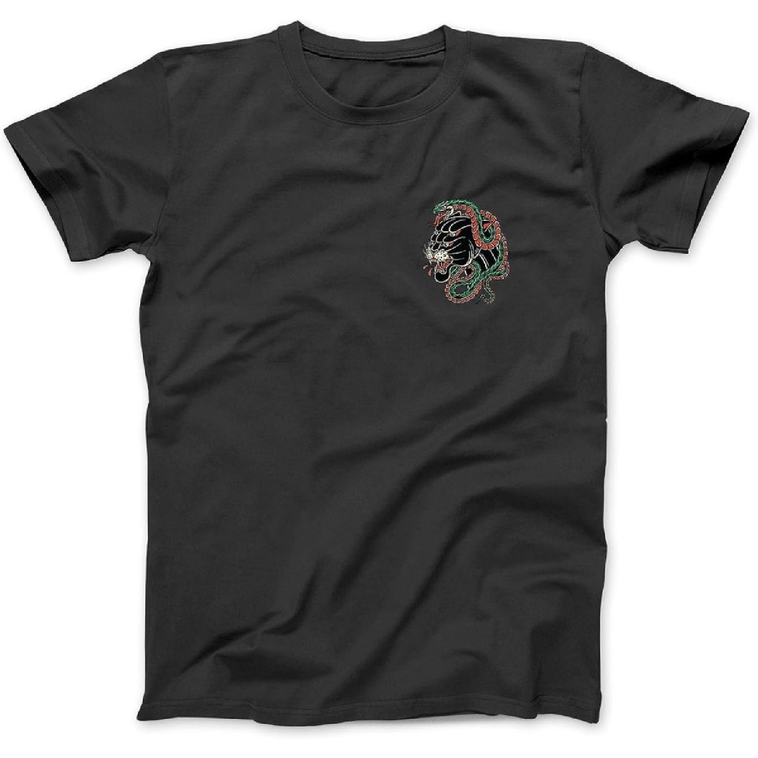 Пантера Змея Винтажная Чернильная Традиционная Старая Школа Татуировка Футболка Свитшот Худи Майка для Мужчин Женщин Детей Черный S