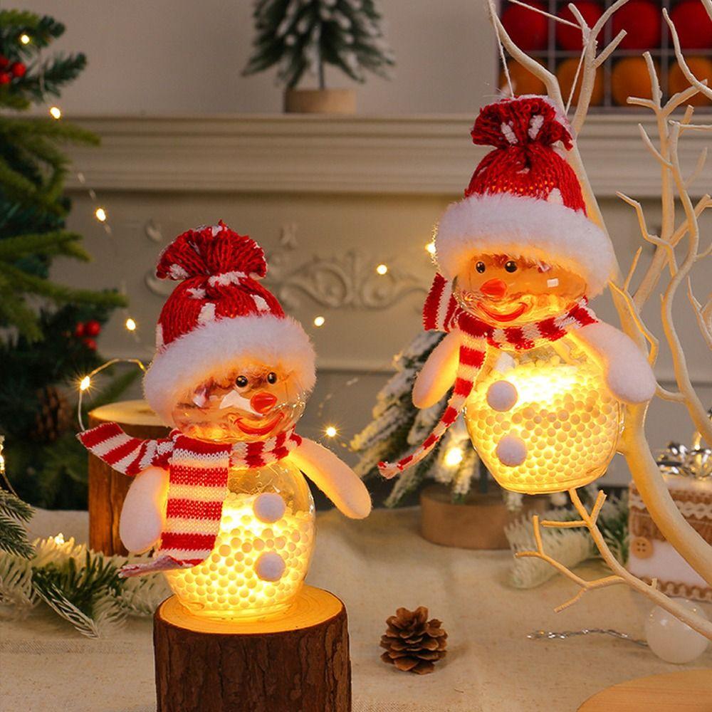 Plastic Christmas Luminous Snowman Decor Transparent Xmas Tree Decoration Holiday Party Decoration