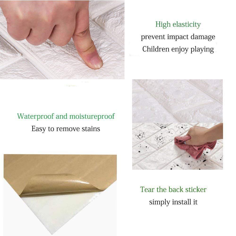 DIY 3D Brick PE Foam Wallpaper Panels Room Decal Stone Decoration Embossed