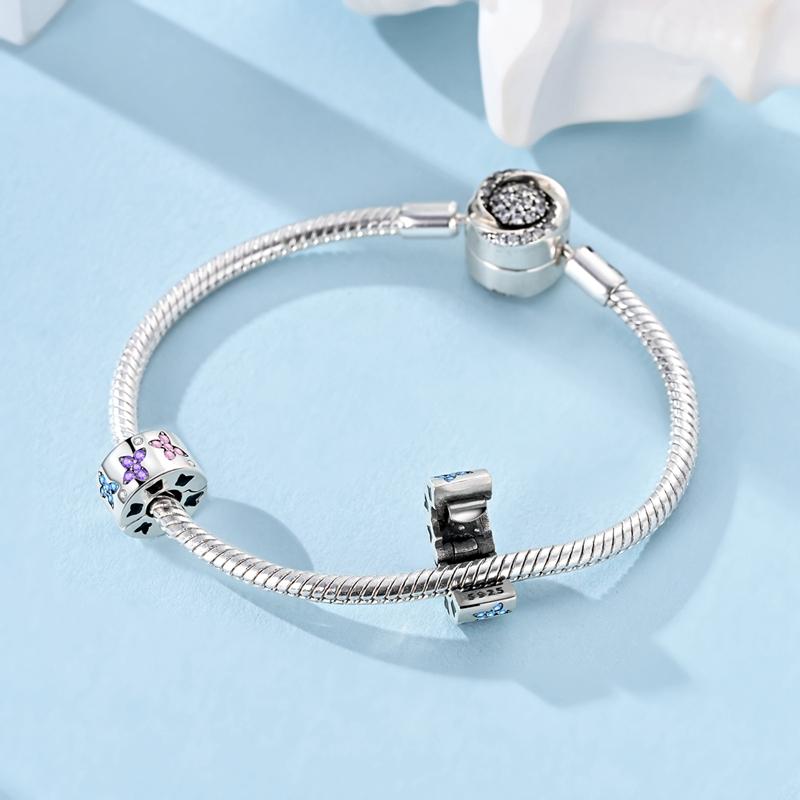 Original Copper Stylish Charms Beads Colorful Butterfly Pendants For Women Girls Fashion Bracelet Necklace Making Gifts