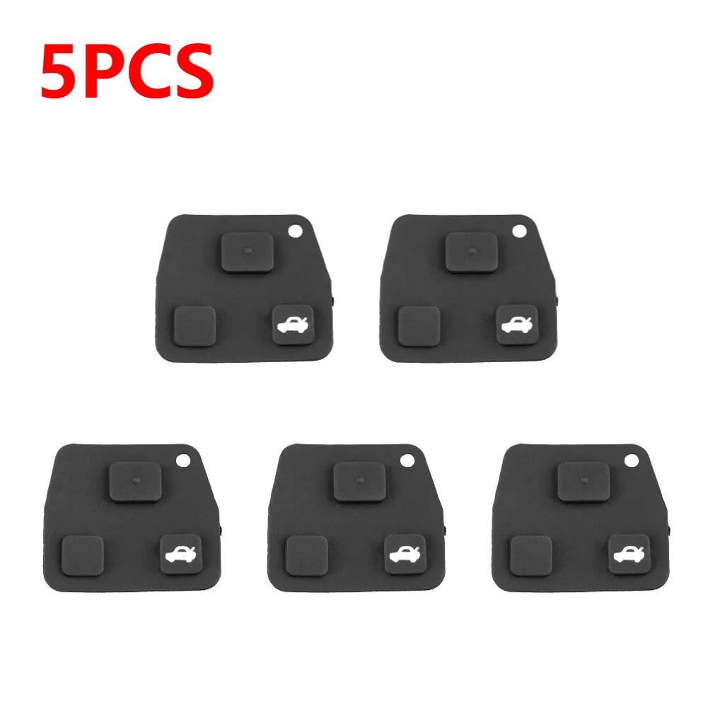 1-5 st 3-knappsplatta för TOYOTA Fjärrkontrollbilnyckel Skal Silikongummi Bilnyckelhölje Ersättning Fjärrnyckelskal Slitstarkt