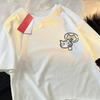 Cat Dog and Mobile Phone Print Women Round Neck Short Sleeve Soft Comfortable Streetwear Summer Fashion Women Clothes