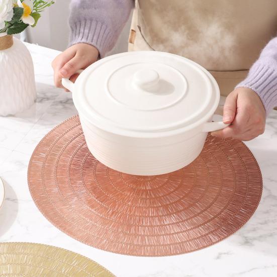 Reusable PVC Placemat Heat Resistant Dining Table Mat Wear-Resistant Stain-Proof Placemat for Home Kitchen Dining Table Protection