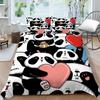 Panda Bedding Set for Kids Boys Girls Cute Cartoon Giant Panda Duvet Cover Set King/Queen Size Yellow Soft Polyester Quilt Cover