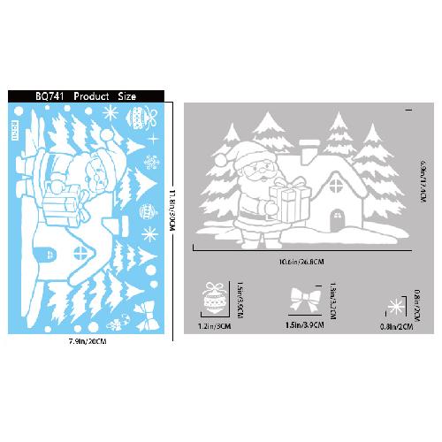 New Christmas Party Decoration Creative Bells, Reindeer, Santa Claus, Electrostatic Stickers, Snowflakes, Snowmen, Glass Stickers