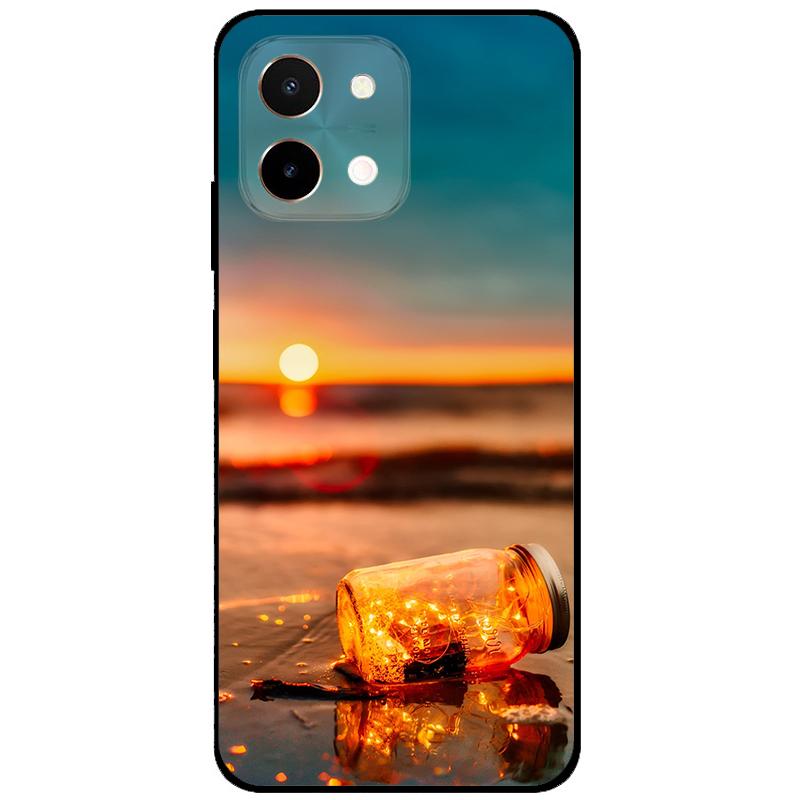 For Vivo Y28 4G Case 6.68'' Black TPU Silicon Cartoon Protection Cover for VivoY28 Y 28 4G Shockproof Capa Wolf Animals Soft Bag