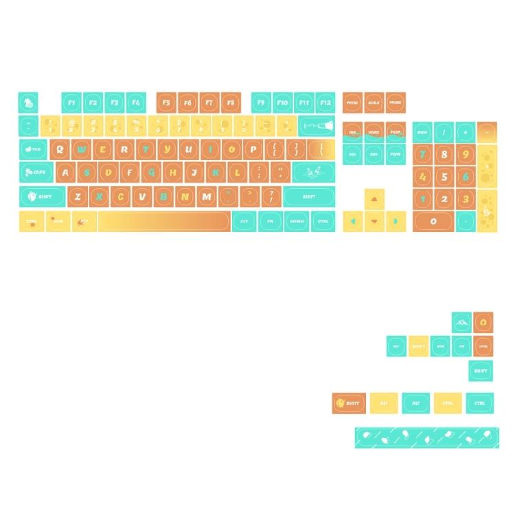 Thick PBT Orange Theme Keycaps Set For 131Keys Mechanical Keyboards Keycaps Replacement Cartoon Theme 1