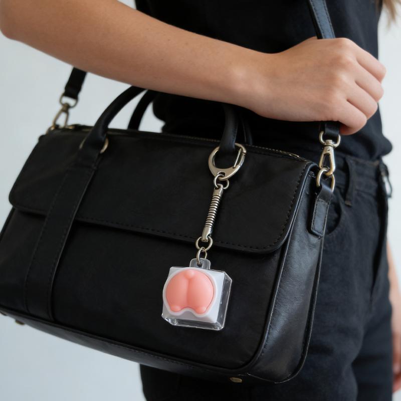 Bread Keycap Stress Relief Clicker Keychain Mechanical Keyboard Button Decompress Fingertip Keyring