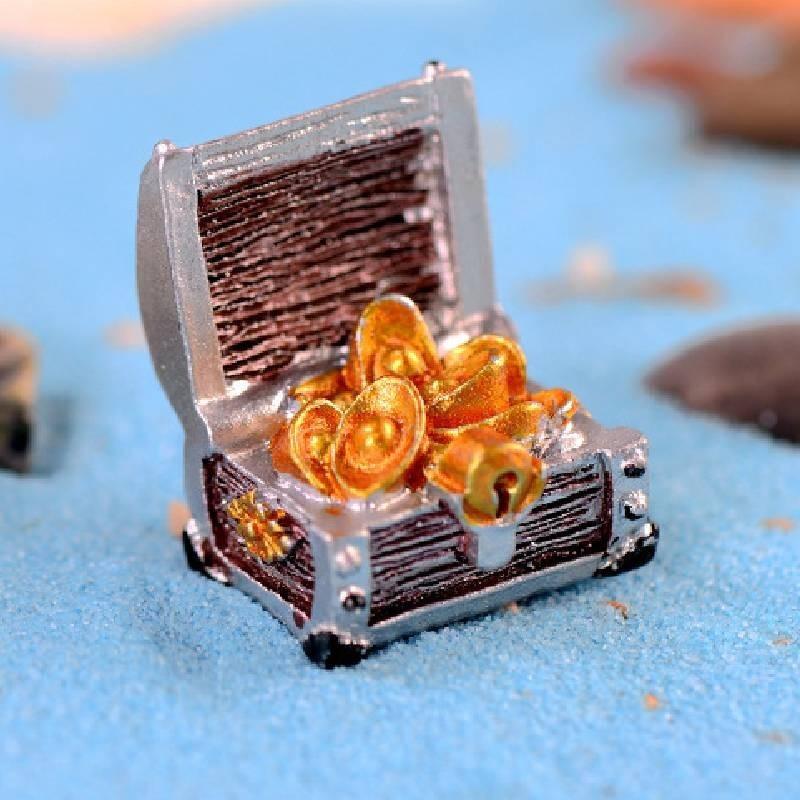 

Смола Золотая Монета Сундук с Сокровищами Игрушки Микроландшафт Украшения для Аквариума Декоративные Style B