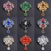 Large Crystal Rhinestone Brooch Water-drop Dangle Brooch Elegant Crystal Brooch  Evening Gown