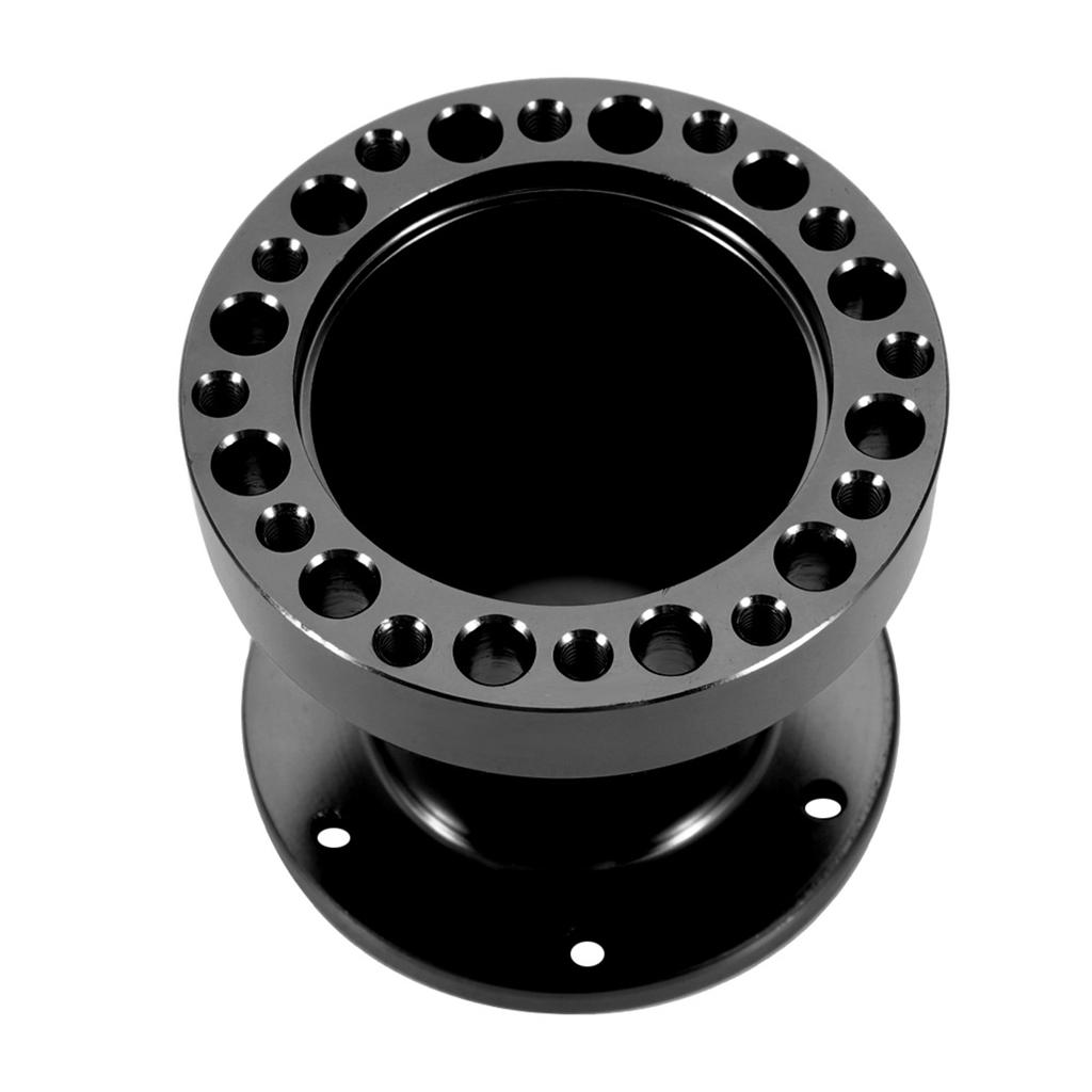 3inch Universal Car Steering Wheel Hub Aluminum Spacer Steering Wheel Hub Adapter Kit (Black)