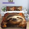 Sloth Pattern Bedding Home Decoration Birthday Gift (1 * duvet cover + 2 * pillowcase, without core)