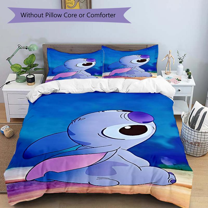 3pcs Stitch Alien Bedding Cover Set, Fashion Classic Popular Print Bedding Set, Soft Comfortable, All Season Use, For Bedroom, Guest Rooma0819171