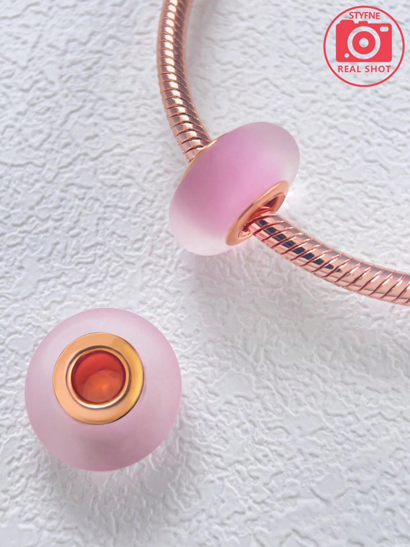 

copper Plated Authentic Charm Bead Charms Colored frosted Bead Charms Compatible With Bracelets Womens Jewellery Gift