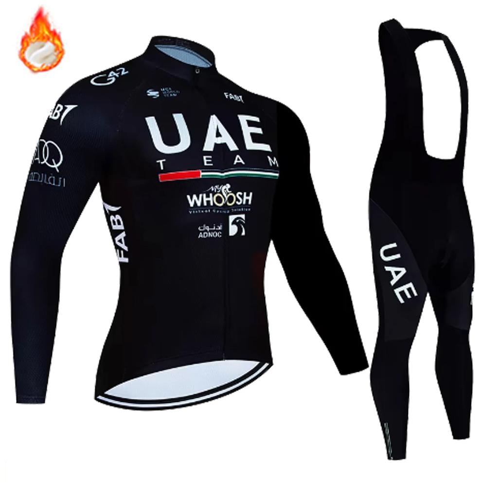 Winter Thermal Fleece Cycling Clothes Long Sleeve 2026 UAE Men Cycling Jersey Set Outdoor Riding Bike MTB Clothing Ropa Ciclismo