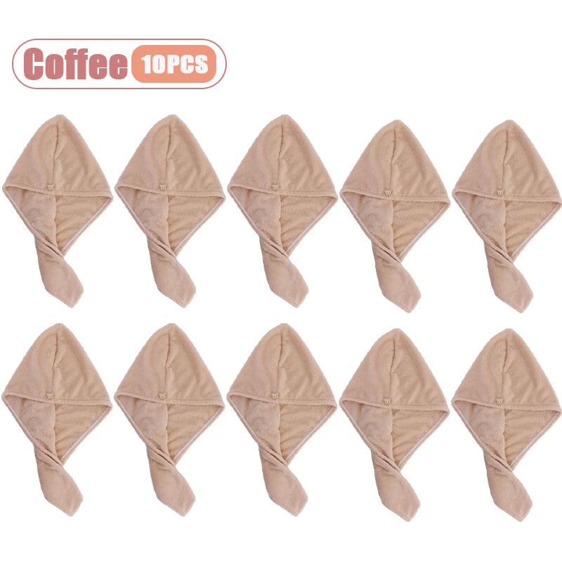 1-10PCS Womens Hair Drying Turban Coral Velvet Quick Dry Towel Cap Long Hair Shampoo Bathroom Toiletries Wraps Accessories
