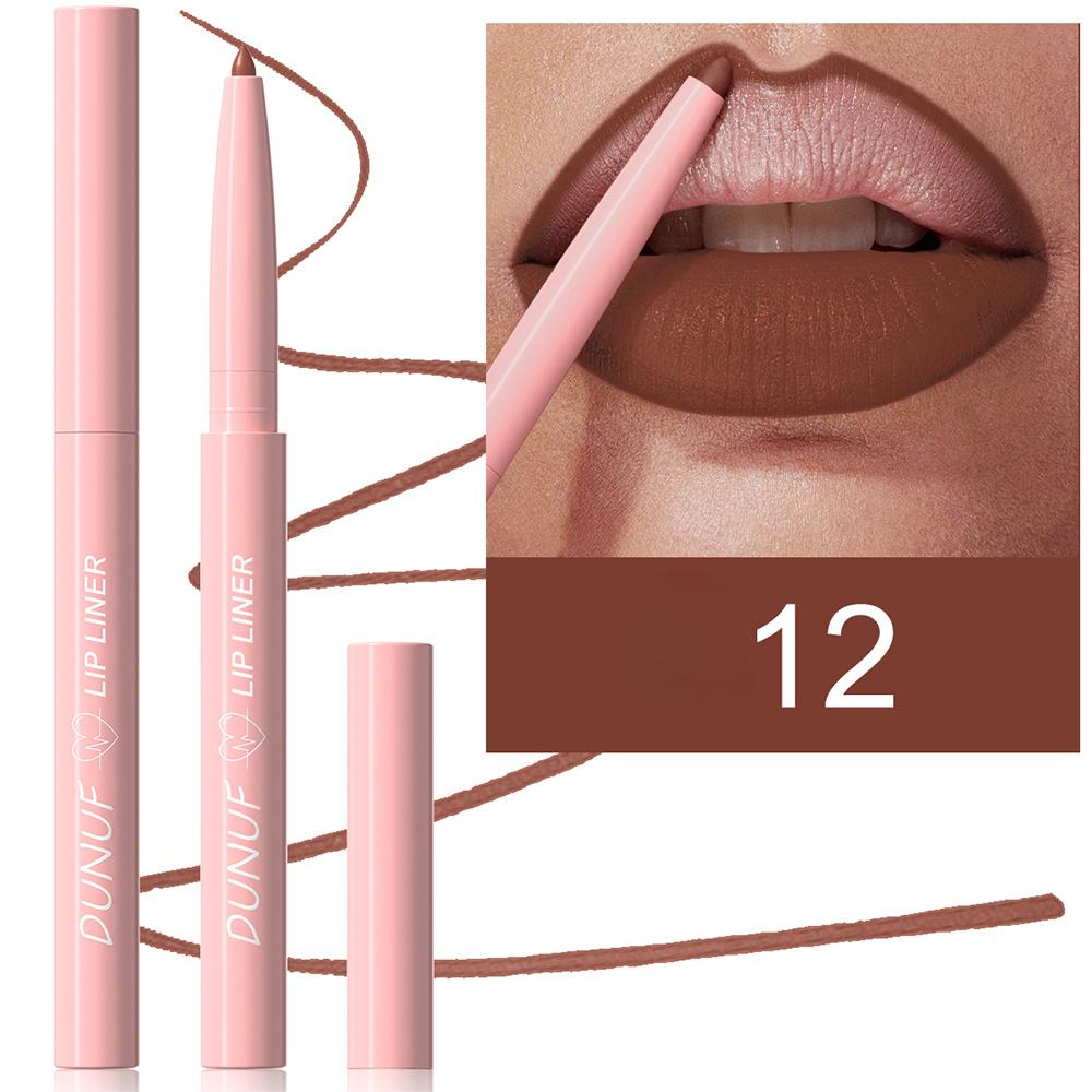 

Карандаш для губ 12 цветов – Стойкий и не размазывающийся карандаш для губ, гладкая и кремовая текстура, высокая пигментация для точного контура губ,