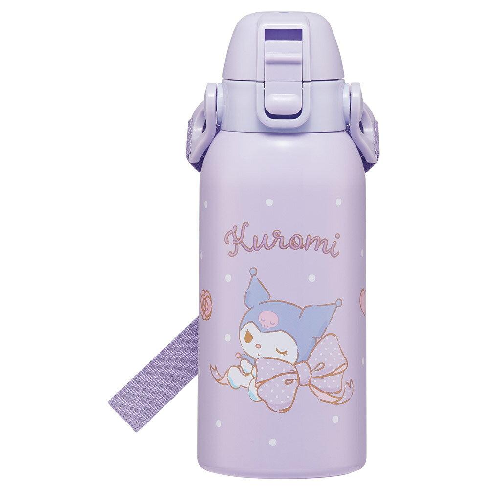 Skater Direct Bottle Water 600ml Insulated Stainless Steel Drinking Shoulder Belt STCH6 Kuromi Kuromi-chan Sanrio Girl Kids Cute