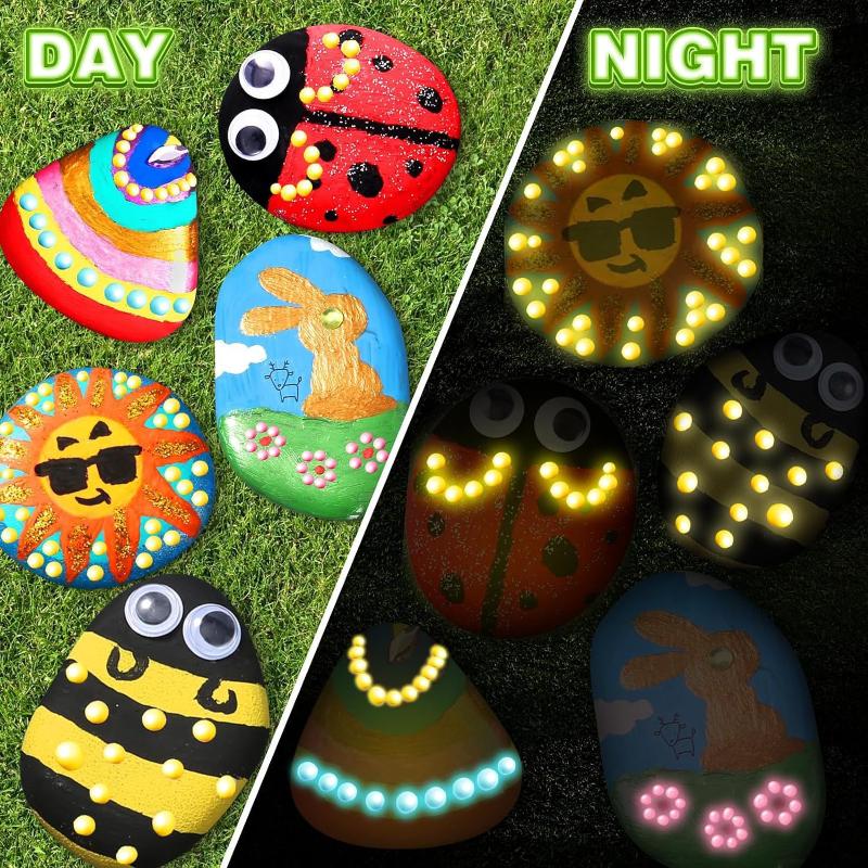 1 Set Glow In The Dark Rock Kit Arts And Crafts Rock Painting Kits For Boys Girls Best Birthday Chirstmas Party Gift