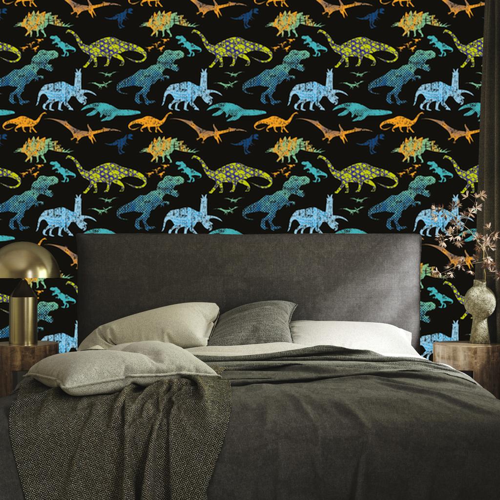 Colorful Dinosaurs Wallpaper for Living Room and Bedroom 50x1000