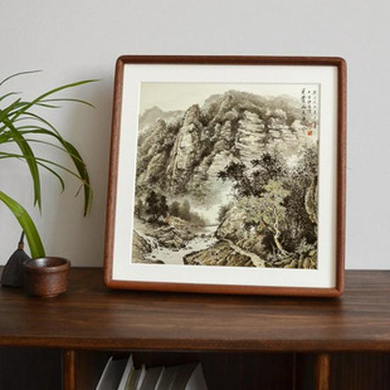 Solid Black Walnut Mortise and Tenon Frame for Chinese Calligraphy and Painting, Model D