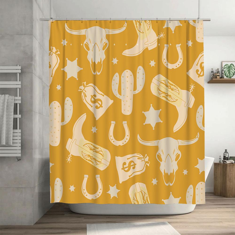 Western Style Shower Curtain With Desert Animal Patterns Must Have For Your Bathroom Decor! (150X240Cm)