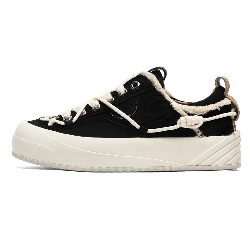 

Обувь мужская летняя новая нишевая черная повседневная парусиновая обувь японская ретро универсальная летняя спортивная обувь с большой головой 35 чёрный