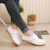 Genuine Leather Shoes Women Soft Flats Elastic Mother Shoes Comfortable Casual Walking Driving Shoes Non-slip