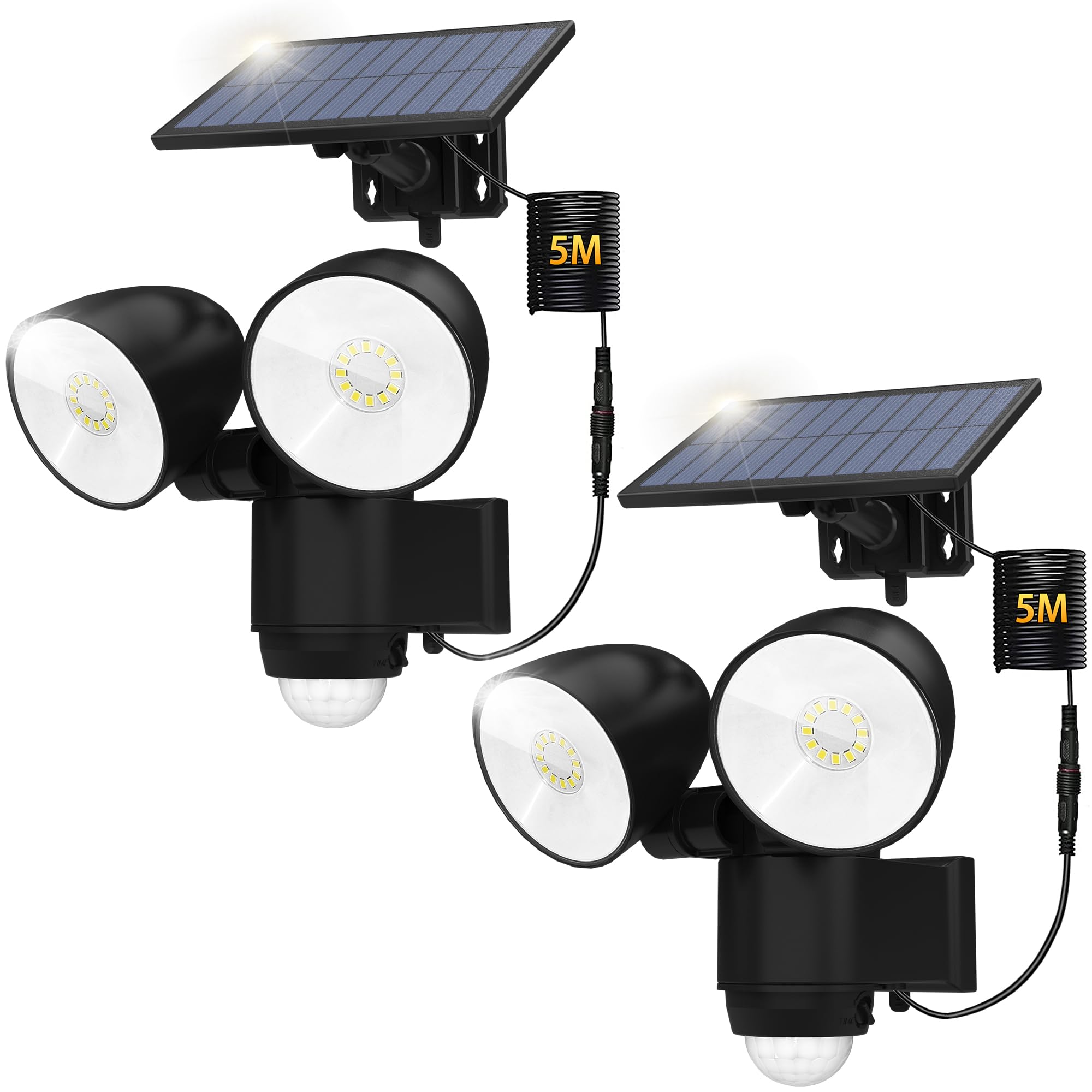 

HAARAY Solar Outdoor Motion Dual Security Light Light Sensitivity and Run High Brightness 2500 Motion Automatic Night 3 Intelligent Solar Energy чёрный