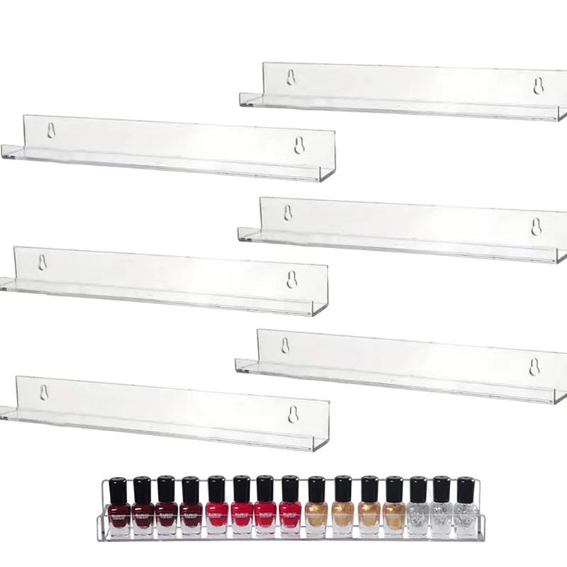Acrylic Nail Polish Rack Wall Mounted Lipstick Nail Polish Bottle Holder Organizer Nail Paint Display Stand Shelf With Screws