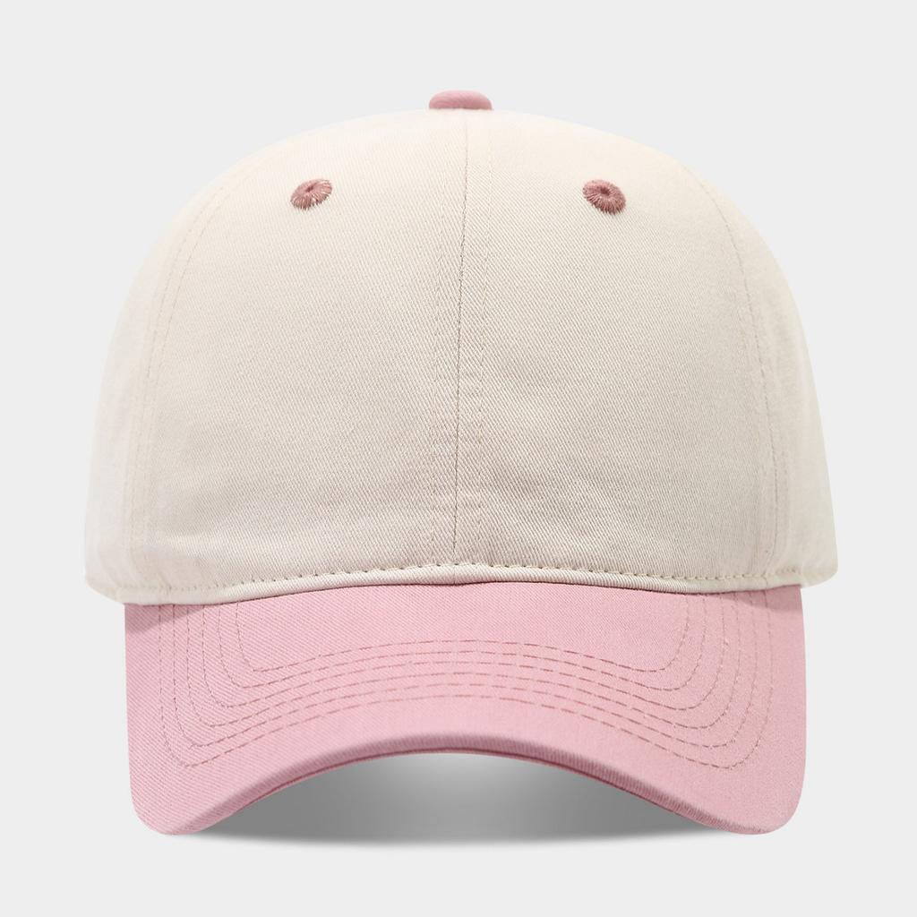 Kontrastfarben-Patchwork reine Baumwolle Baseballkappe Damen weiches Oberteil gebogene Krempe lässt das Gesicht kleiner wirken Retro vielseitig Partnerkappe