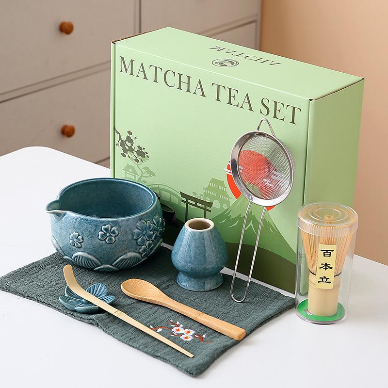 Matcha Bowl With Matcha Whisk Set Japanese Matcha Tea Set Matcha Making Kit Tranditional Song Dynasty Tea Ceremony Accessories