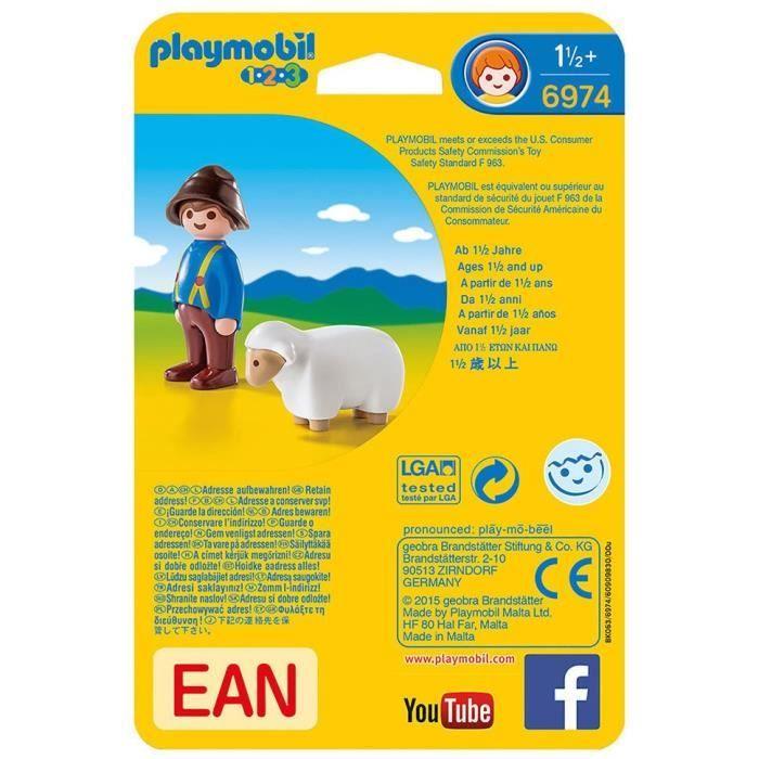PLAYMOBIL 1.2.3. 6974 Gardien Avec Mouton