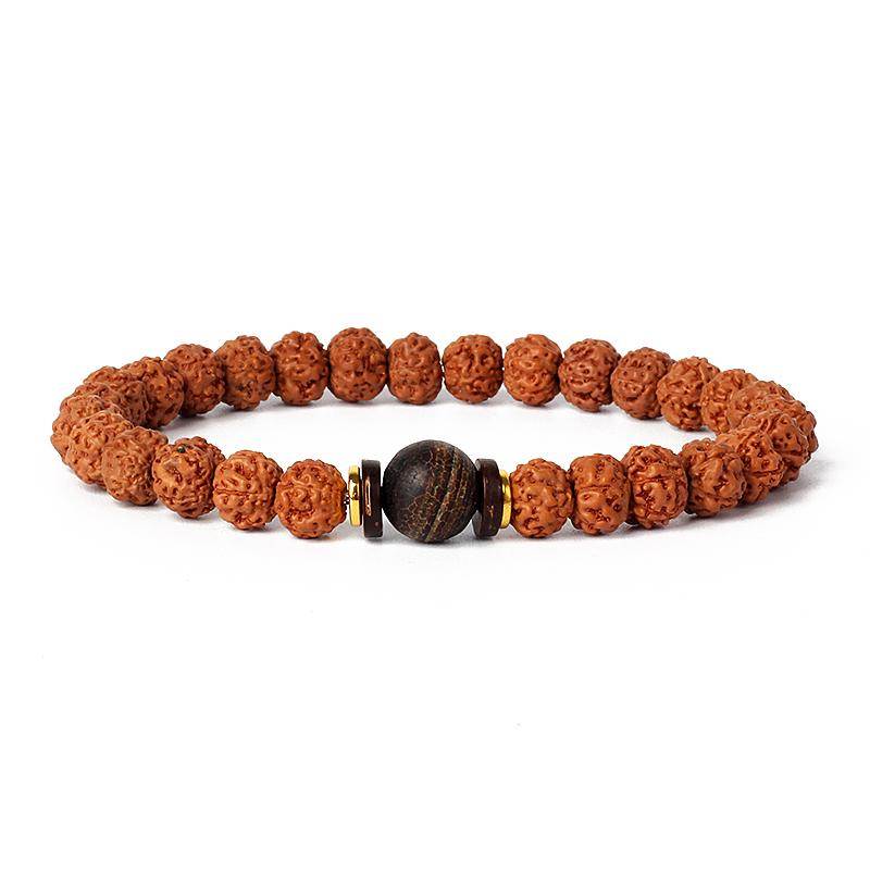 Natural Wood Star Moon Bodhi Seeds Bead Bracelet Promotes Meditation Wisdom & Good Luck Fortune Enlightenment Harmony Jewelry