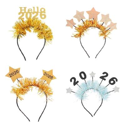 2026 New Year Headband Party Photo Props New Year Eve Hat Hairbands Hair Accessories New Year Party Decorations Gifts