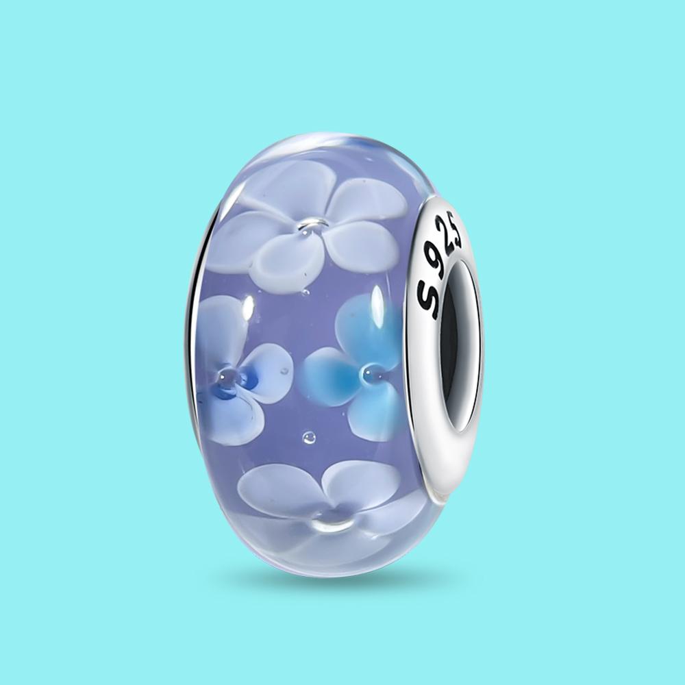 Pendant Charm Bead Copper Glazed Flowers Beads Fit Original Bracelet For Jewelry Making Valentine'S Day Gift