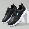 Shoes Spring and Autumn Leather Surface Lightweight Sneakers Black Casual Running Shoes Soft Sole Comfortable Travel Shoes