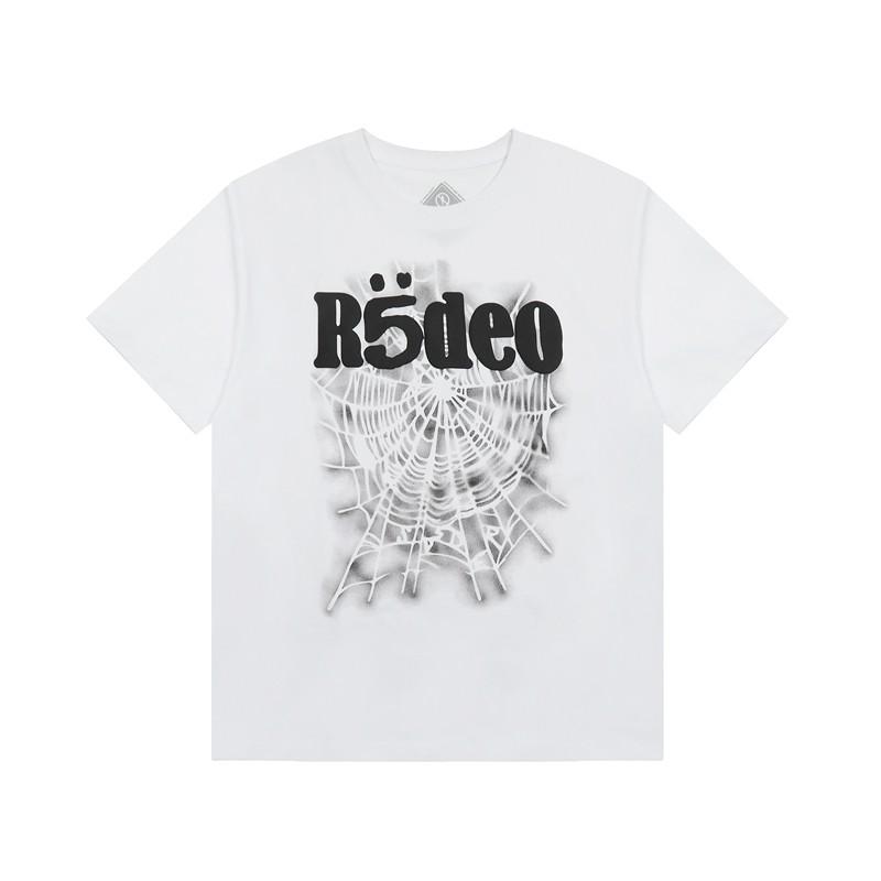 Spider Web Print Loose Fit Unisex Streetwear Short Sleeve T-Shirt Casual Cotton Tee Teens