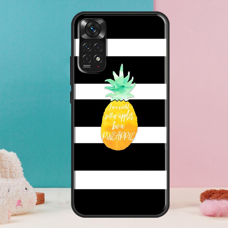 Summer Fruit Pineapple Case For Xiaomi Redmi Note 12 11 10 9 8 Pro 9S 10S 11S 12S Redmi 12C 9A 9C 10A 10C Coque