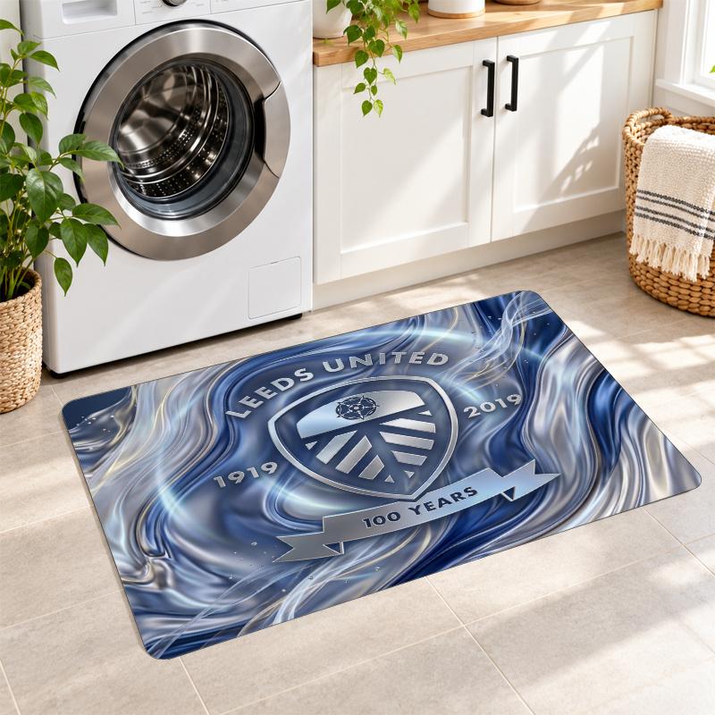Flannel Kitchen Mat Leeds United Football Soft Area Rug Non Slip Floor Carpet Home Decoration