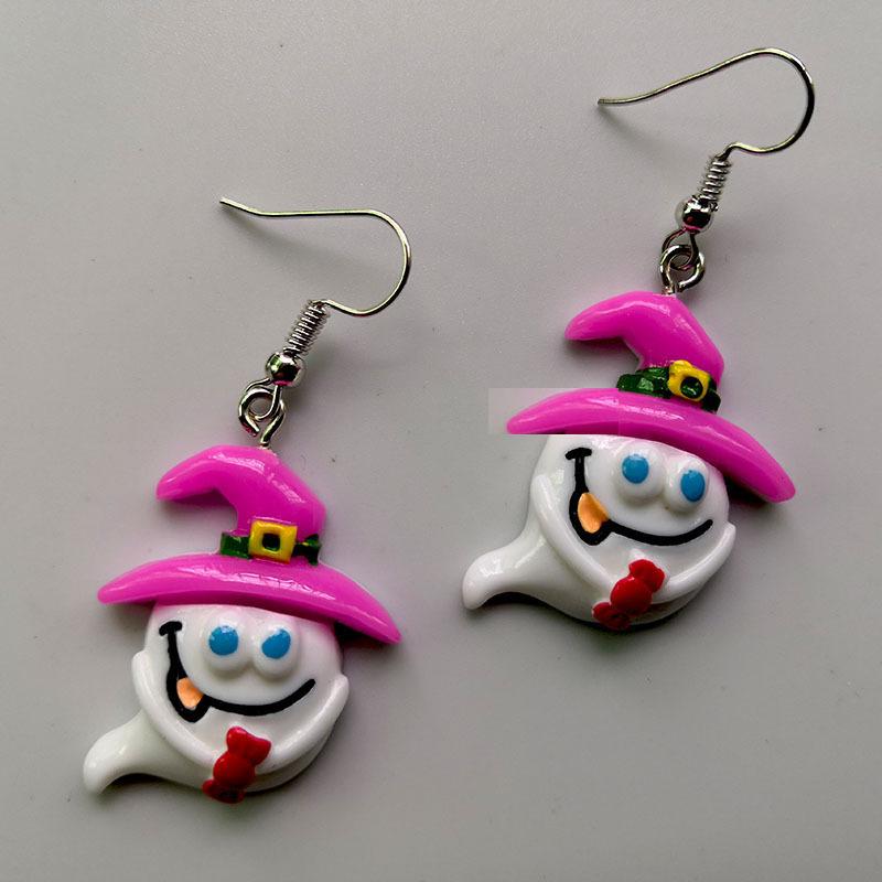 Halloween Ghost Castle Pumpkin Skeleton Evil Bat Personality Punk Hip Hop Party Popular Jewelry Earrings Halloween Day Earrings