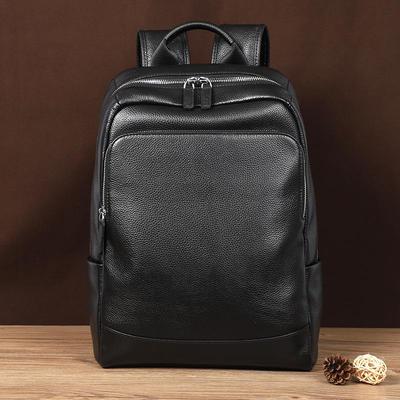 Men's Genuine Leather Cowhide Backpack - Large Capacity, Casual Youth Style, 2024 Double Shoulder Bag for Laptops