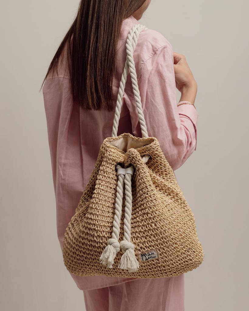 Sumwin 26315 sekk-ryggsekk lys beige strå
