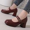 Eleganti Scarpe da Donna con Tacco Alto Mary Janes Moda Cinturino Nero Nudo Rosso Scarpe da Festa Matrimonio con Tacco Décolleté da Donna 2025 Nuovo