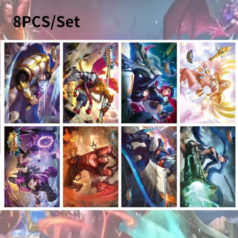 8pcs Legends Mobile Poster Copperplate Paper Home Collection Decoration Fans