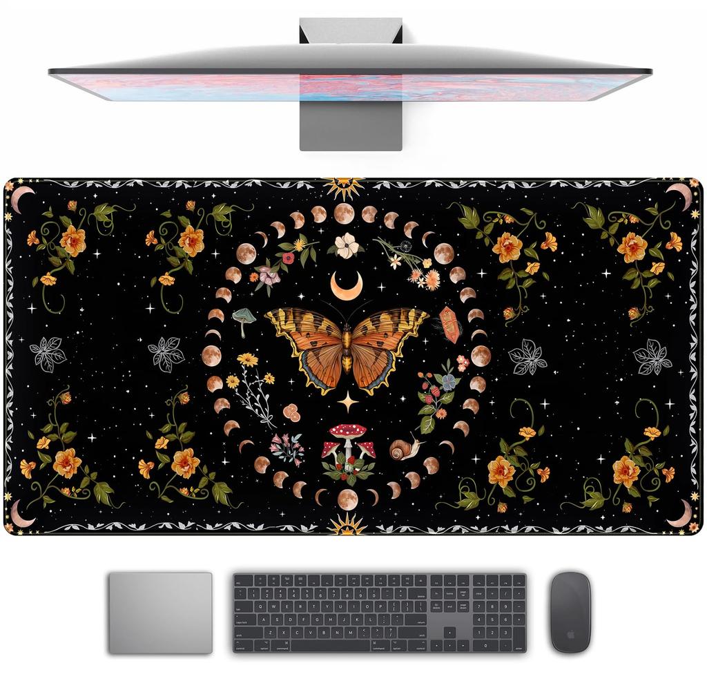 Anime Koi Lotus Gaming-Maus Padoriental Roter Karpfen Blattdruck Glatter Rand Rutschfeste Matte Für Gamer Büro Zuhause Drahtlose Maus Verwendung