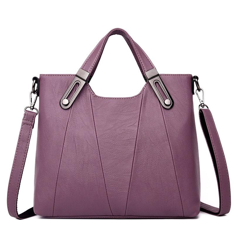 2024 Soft Leather Fashion Handbag for Middle-aged Women: Large Capacity, Versatile Single Shoulder or Crossbody Bag